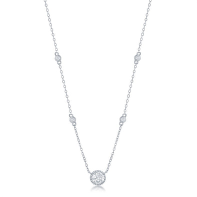 Cubic Zirconia Accented Five Station Necklace