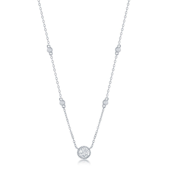 Cubic Zirconia Accented Five Station Necklace