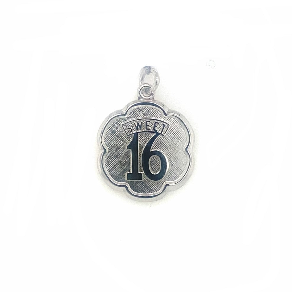 Sterling Silver 'Sweet 16' Clip-On Charm - 16th Birthday Gift