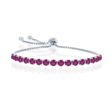 Ruby "July" Swarovski Element 4mm Bolo Bracelet