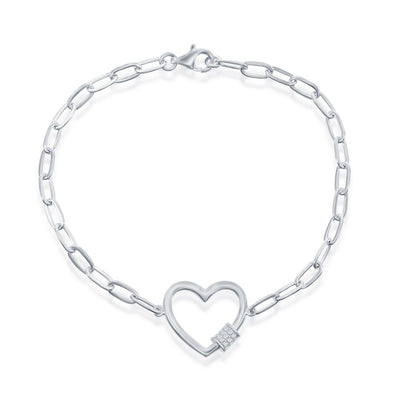 Heart and Paperclip Design Bracelet