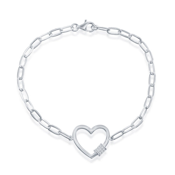 Heart and Paperclip Design Bracelet