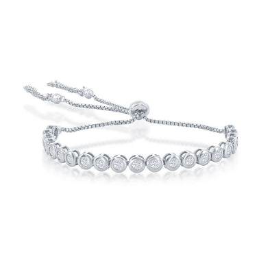 Bezel Set Cubic Zirconia Bolo Bracelet