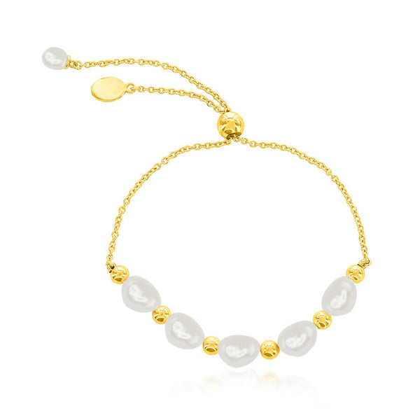 Pearl and Bead Design Bolo Bracelet