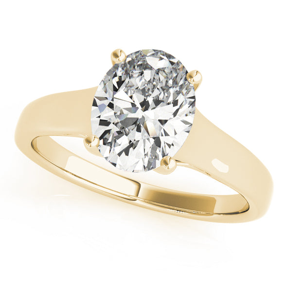 Wide Oval Solitaire Mounting
