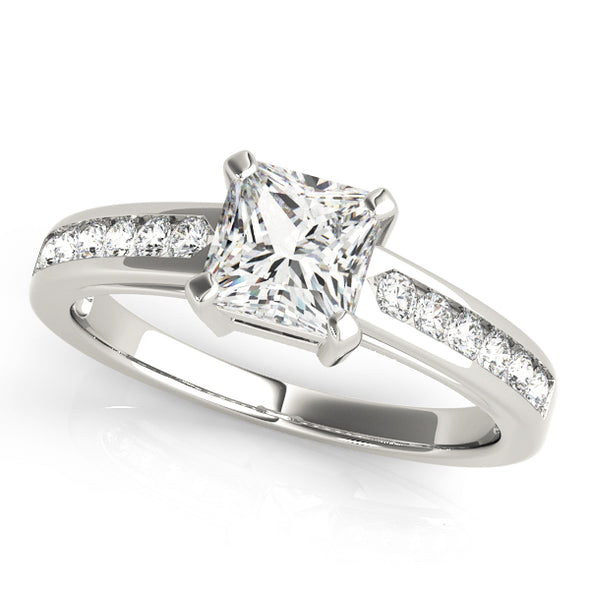 Princess Cut and Twelve Diamond Channel Set Mounting