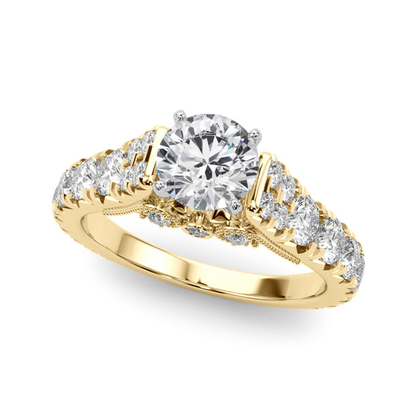 Diamond and Milgrain Detail Engagement Mounting