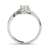 Oval Shaped Asymmetrical Diamond Halo Mounting