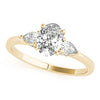 Pear Shaped Side Diamond Three Stone Mounting