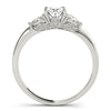 Pear Shaped Side Diamond Three Stone Mounting
