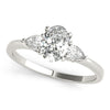 Pear Shaped Side Diamond Three Stone Mounting