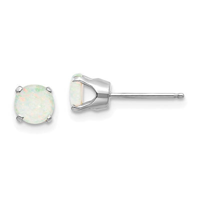 Round Opal Stud Earrings