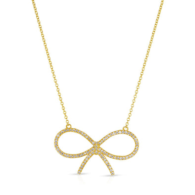 Diamond Bow Design Necklace
