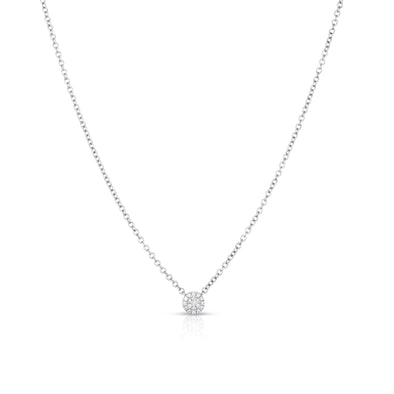 Round Diamond Cluster Necklace