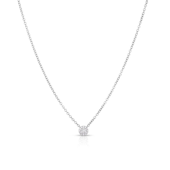 Round Diamond Cluster Necklace