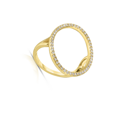 Diamond Accented Open Circle Ring