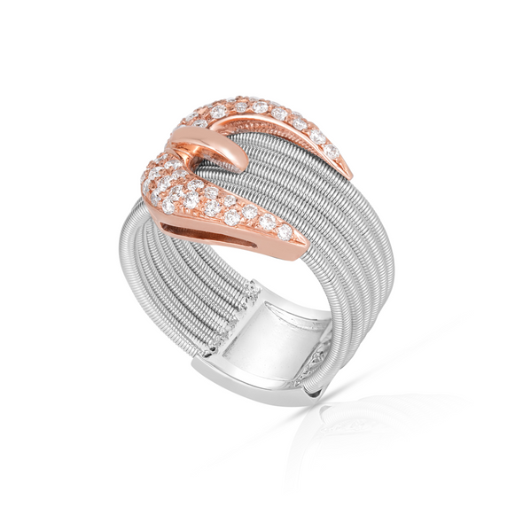 Diamond Accented Buckle Design Ring