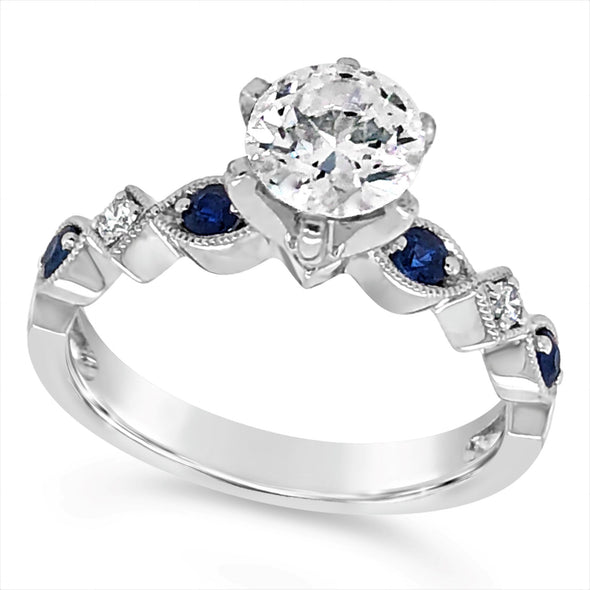 Sapphire and Diamond Engagement Mounting