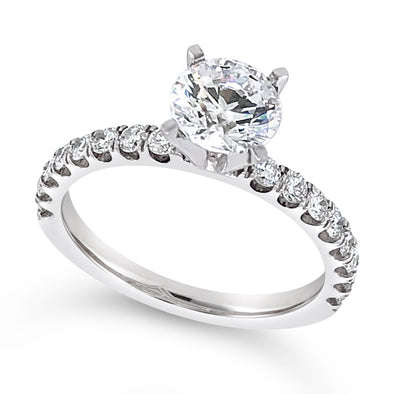 Sixteen Diamond Scalloped Prong Design Engagement Mounting
