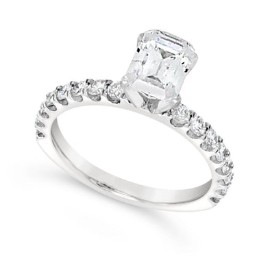 Shared Prong Single Row Diamond Engagement Mounting