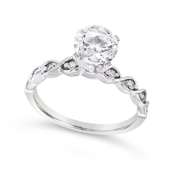 Marquise Shaped Tapered Diamond Engagement Mounting