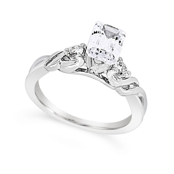 Diamond Accented Swirl Design Engagement Mounting