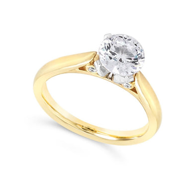 Solitaire Engagement Mounting with Diamond Detail