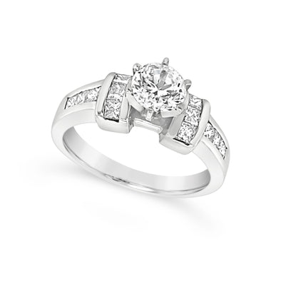 Princess Cut Diamond Engagement Mounting