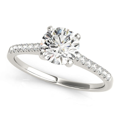 Fourteen Round Diamond Single Row Engagement Mounting
