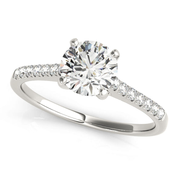 Fourteen Round Diamond Single Row Engagement Mounting