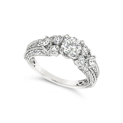 Vintage Style Milgrain Edge Engagement Mounting