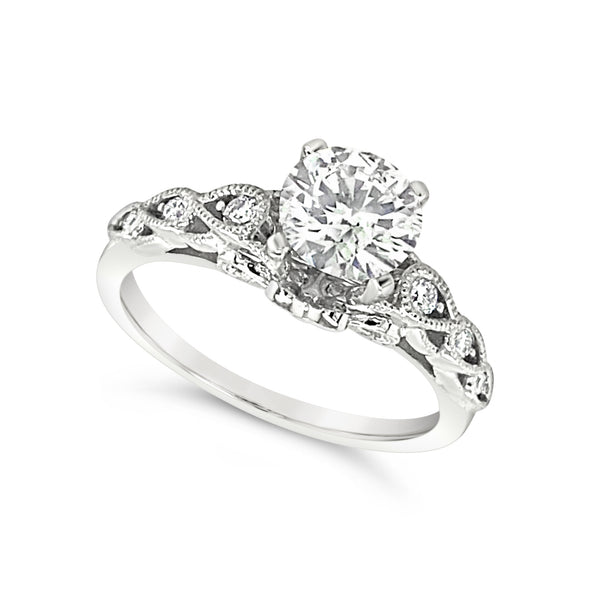 Vintage Style Milgrain Edge Engagement Mounting