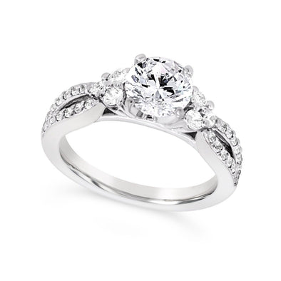 Tapered Design Split Shank Diamond Engagement Mounting