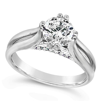 Solitaire Engagement Mounting with Diamond Detail