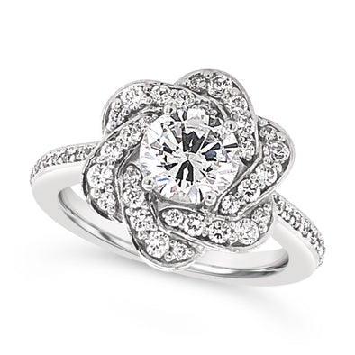 Flower Design Diamond Engagement Mounting