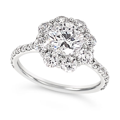 Eight Round Diamond Halo Engagement Mounting