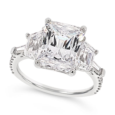 Trapezoid and Tapered Baguette Diamond Engagement Mounting