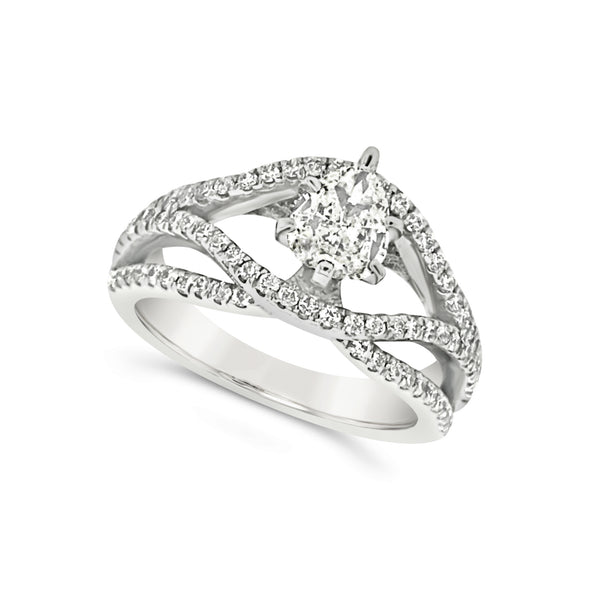 Pear Shaped Diamond Crossover Ring