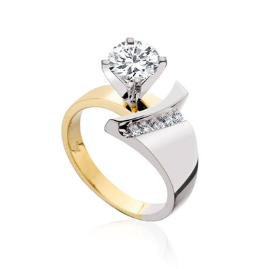 Contemporary Diamond Accented Tapered Design Mounting