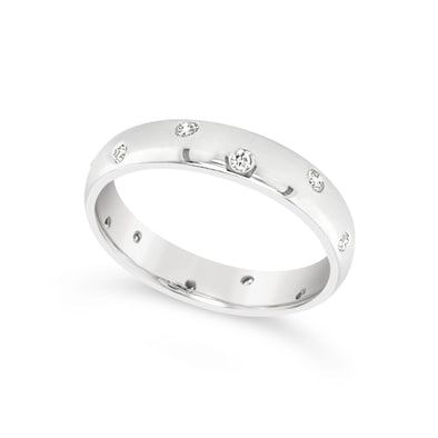 Burnish Set Diamond Wedding Band - .18 carat t.w.