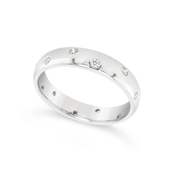 Burnish Set Diamond Wedding Band - .18 carat t.w.