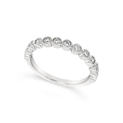 Milgrain Edge Round Diamond Wedding Band - .34 carat t.w.