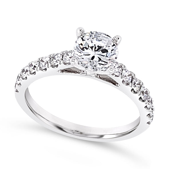 Cathedral Style Single Diamond Row Engagement Mounting