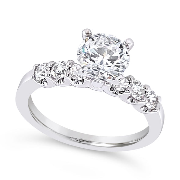 Six Diamond Scalloped Design Engagement Mounting