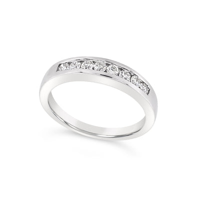 Channel Set Round Diamond Wedding Band - .32 carat t.w.