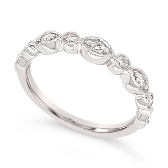 Marquise and Round Diamond Wedding Band - .25 carat t.w.