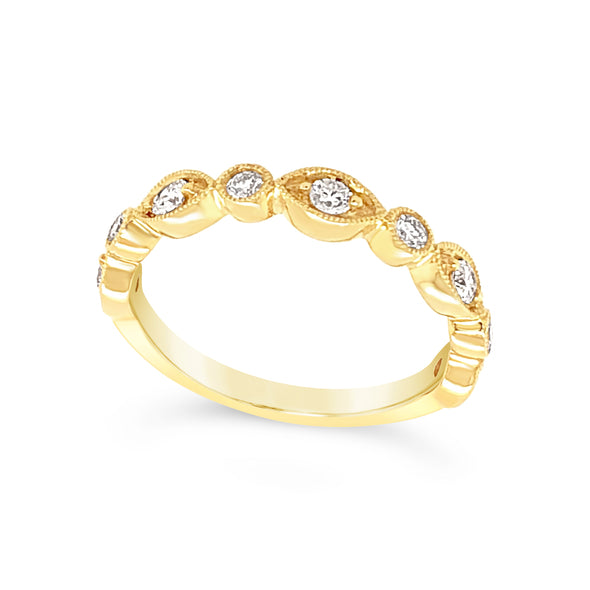 Tapered Design Diamond Stackable Band