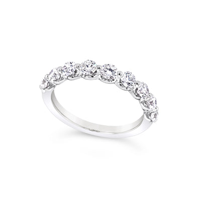 Scalloped Design Round Diamond Wedding Band - 1.00 carat t.w.
