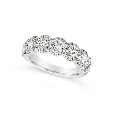 Seven Diamond Halo Wedding Band - 1.50 carat t.w.