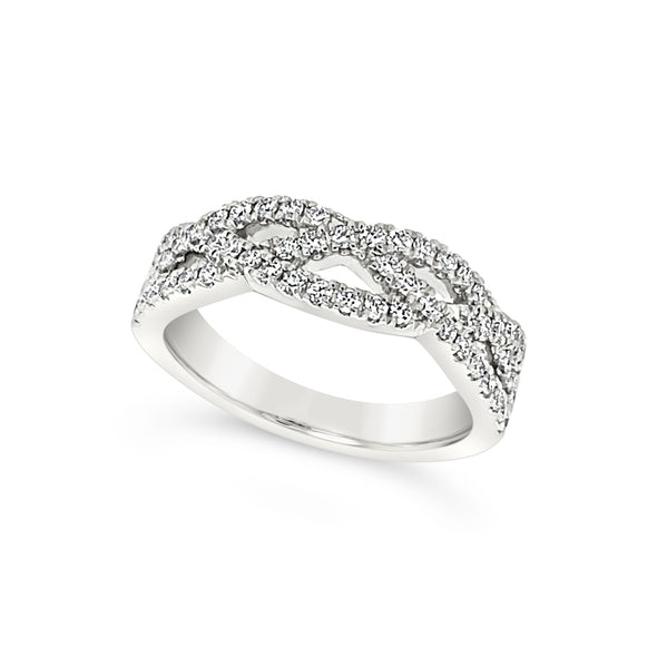 Cross-Over Design Diamond Wedding Band - .37 carat t.w.